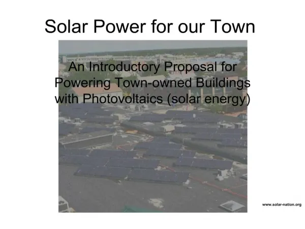 Solar Power for our Town