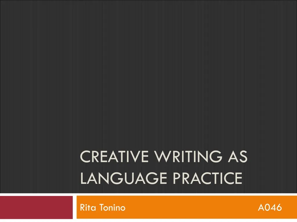 creative writing as language practice