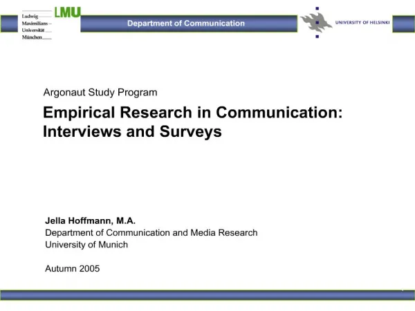 Empirical Research in Communication: Interviews and Surveys