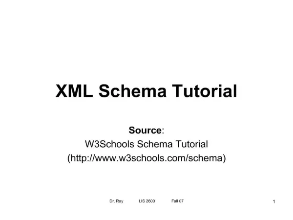 XML Schema Tutorial