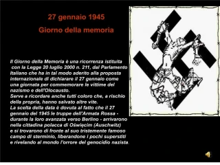 27 gennaio 1945 Giorno della memoria - slide 1