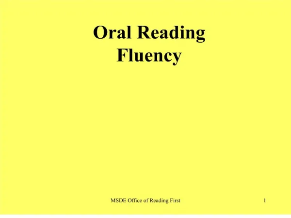 Oral Reading Fluency