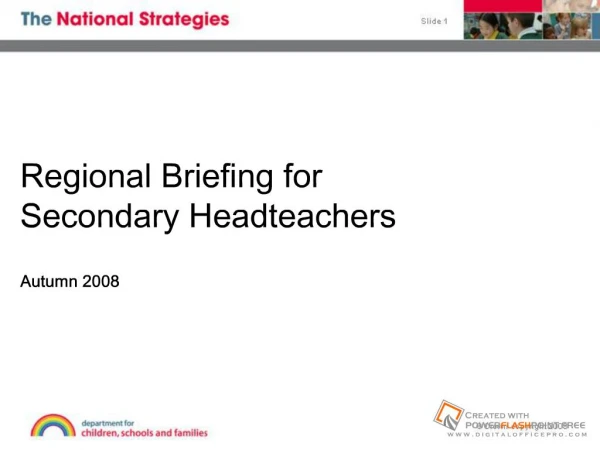 National strategies presentation - secondary frameworks