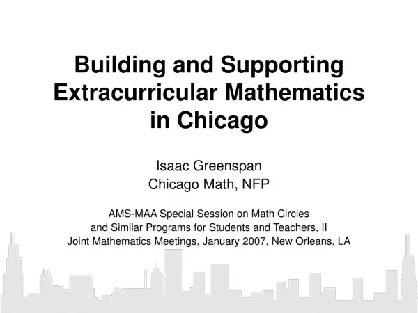 Building and Supporting Extracurricular Mathematics in Chicago