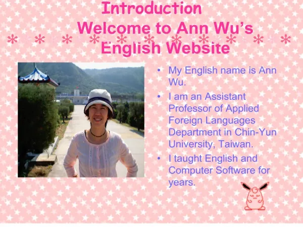Introduction Welcome to Ann Wu