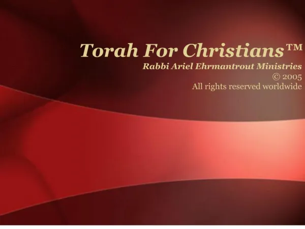 Torah For Christians