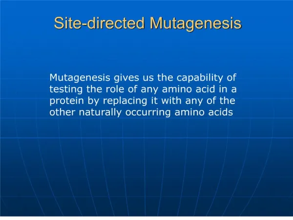 Site-directed Mutagenesis