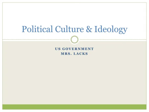 Political Culture &amp; Ideology