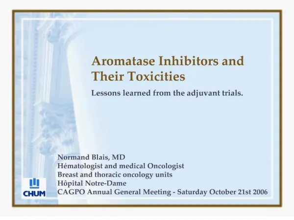 Aromatase Inhibitors and Their Toxicities