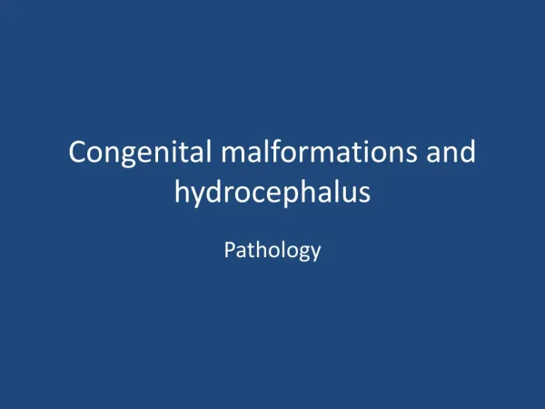 Congenital malformations and hydrocephalus