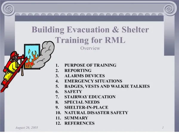 Building Evacuation Shelter Training for RML Overview