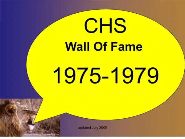 updated July 2009 CHS Wall Of Fame