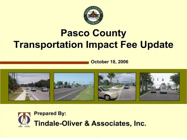 Pasco County Transportation Impact Fee Update
