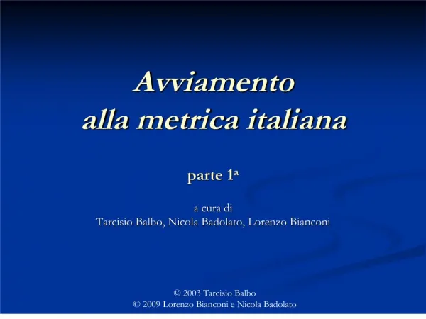 Avviamento alla metrica italiana