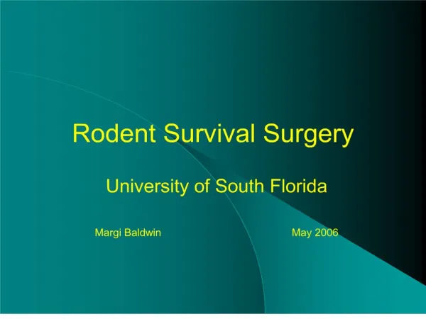 Rodent Survival Surgery
