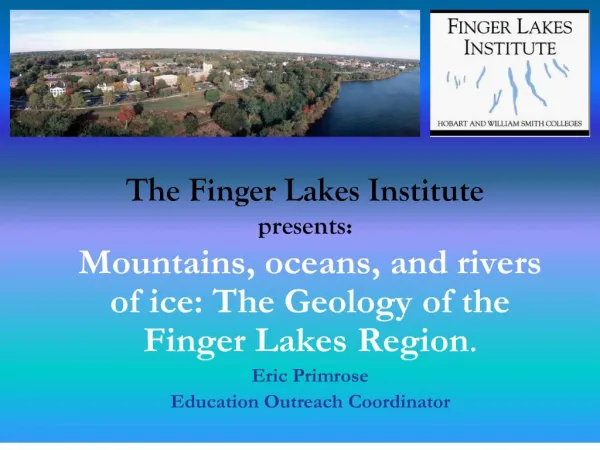 The Finger Lakes Institute presents:
