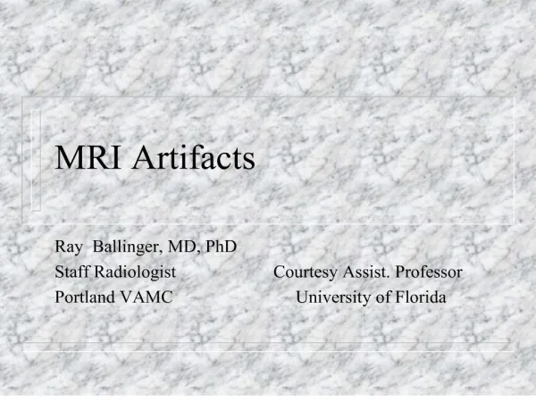 MRI Artifacts