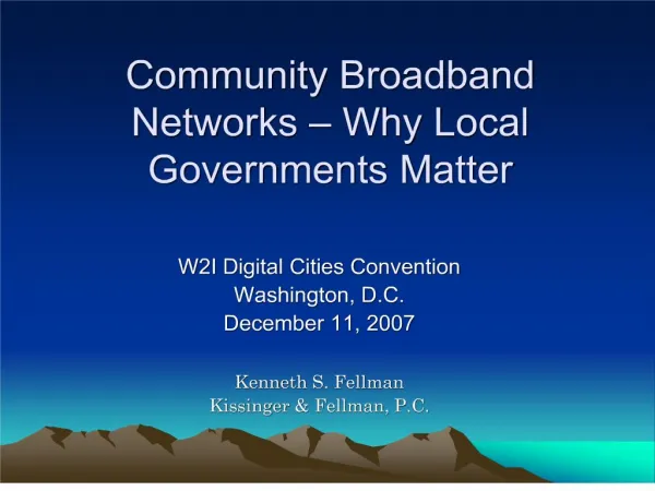 Community Broadband Networks