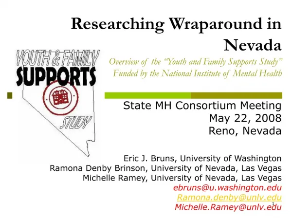 State MH Consortium Meeting May 22, 2008 Reno, Nevada Eric J. Bruns, University of Washington