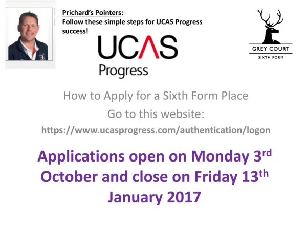How to Apply for a Sixth Form Place Go to this website: