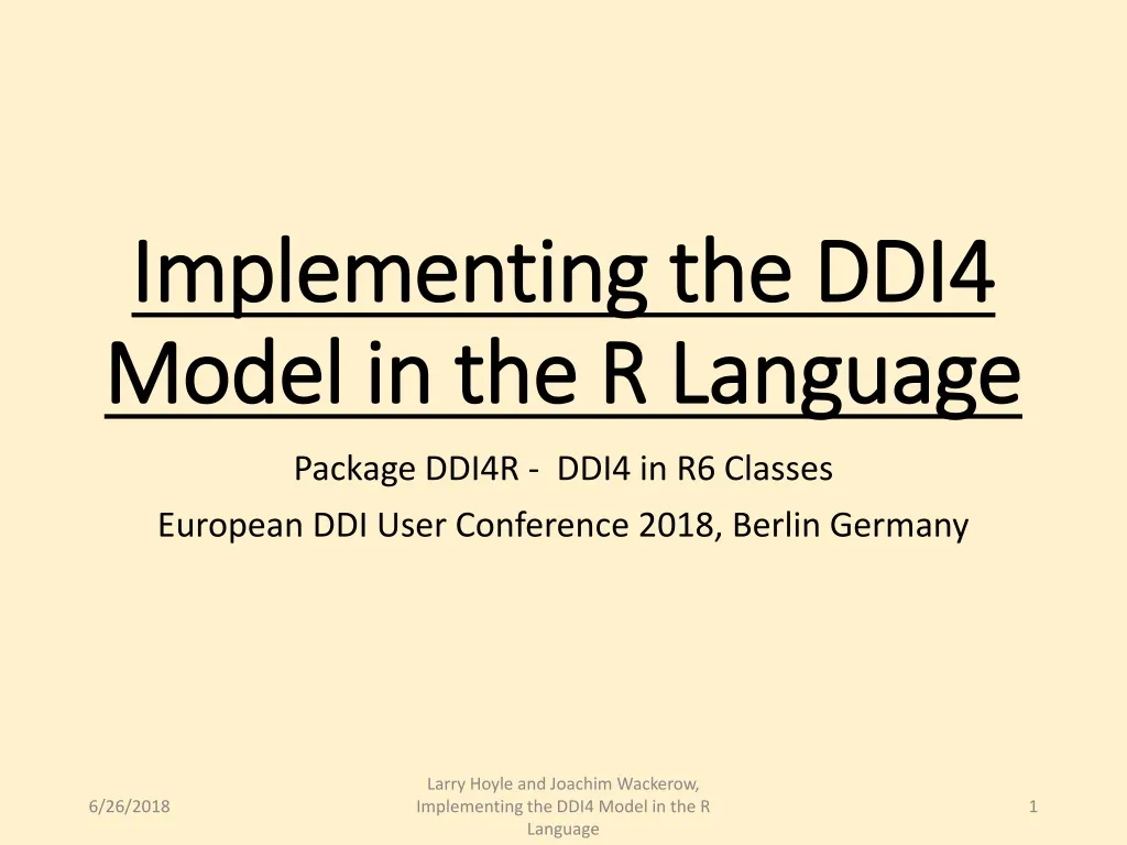 implementing the ddi4 model in the r language