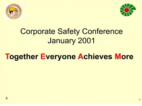 Corporate Safety Conference Together Everyone Achieves More