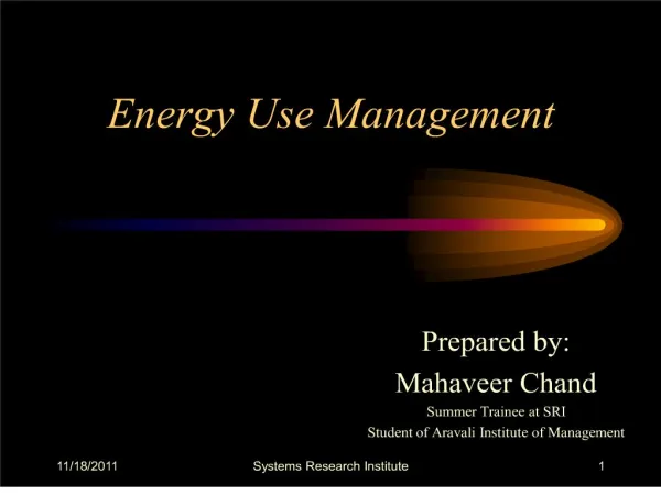 Energy Use Management