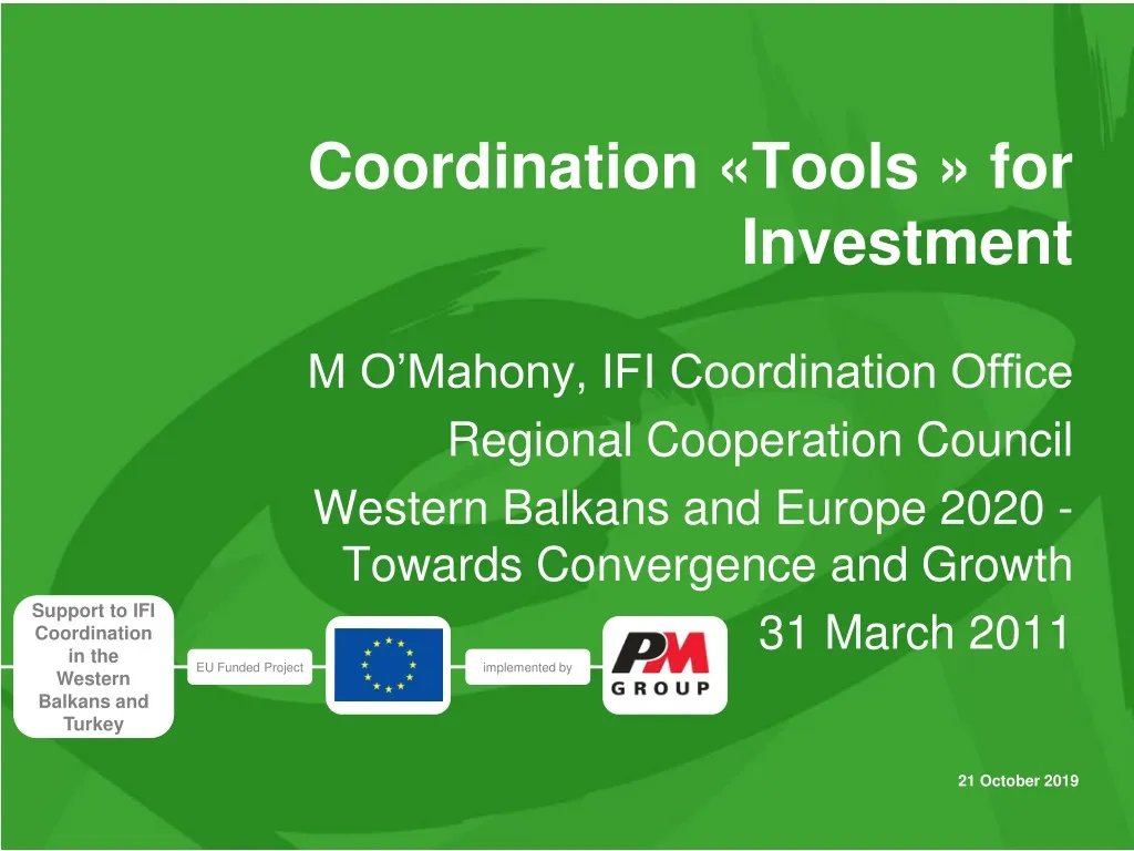 coordination tools for investment