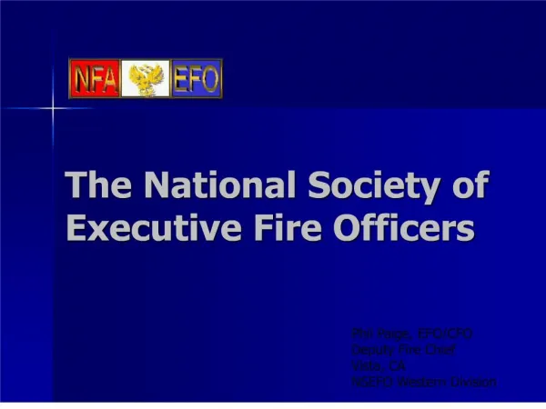 The National Society of Executive Fire Officers