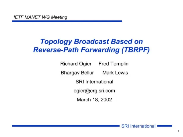 Topology Broadcast Based on Reverse-Path Forwarding TBRPF