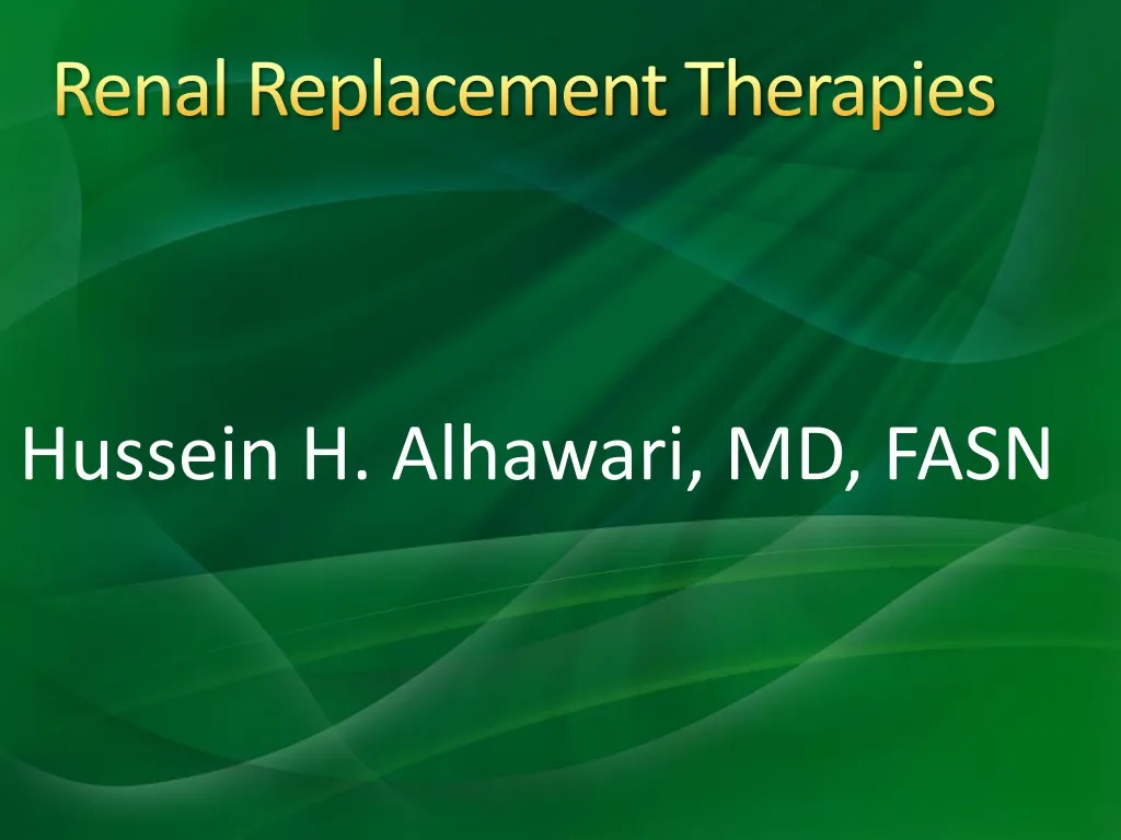 renal replacement therapies