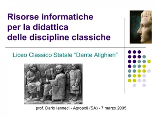 Risorse informatiche per la didattica delle discipline classiche - slide 1