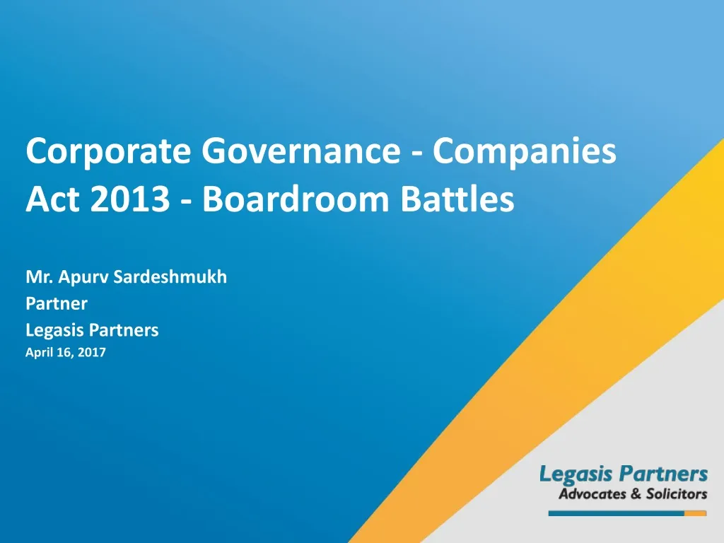 corporate governance companies act 2013 boardroom