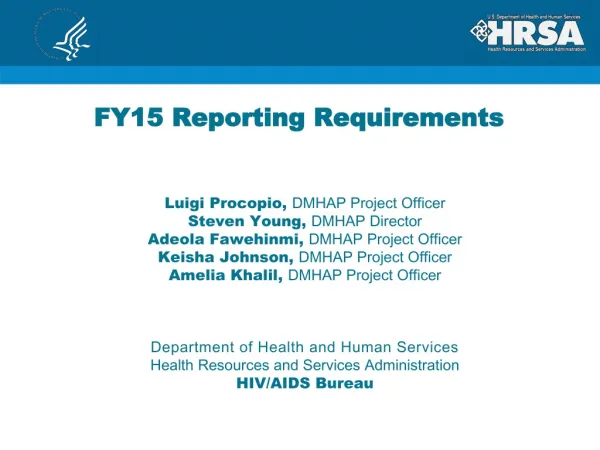 FY15 Reporting Requirements