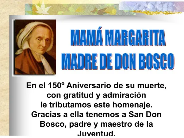 MAM MARGARITA MADRE DE DON BOSCO
