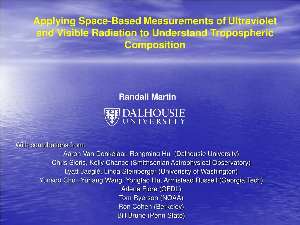 applying space based measurements of ultraviolet