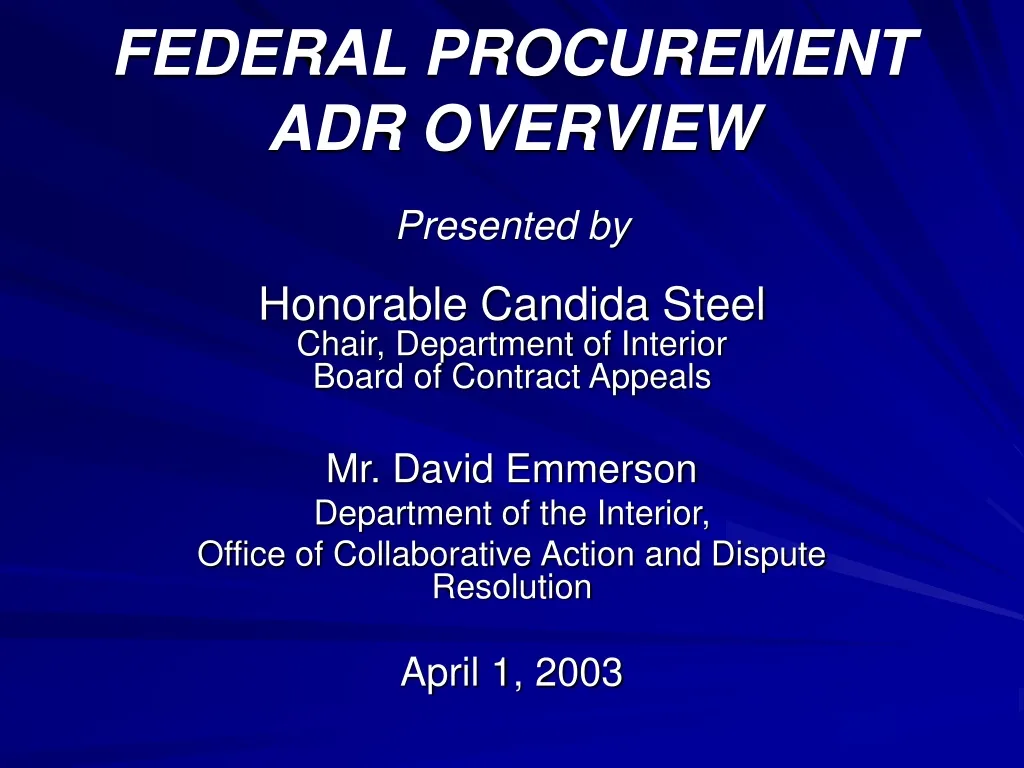 federal procurement adr overview