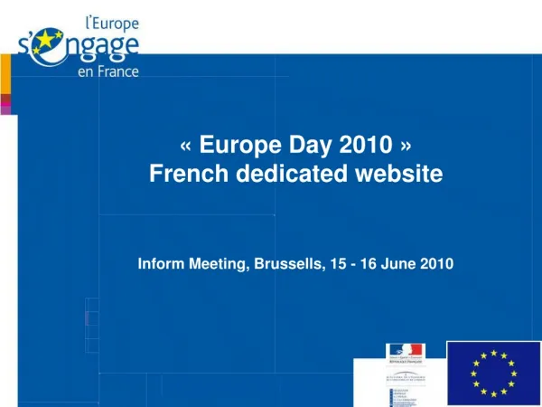 « Europe Day 2010 » French dedicated website