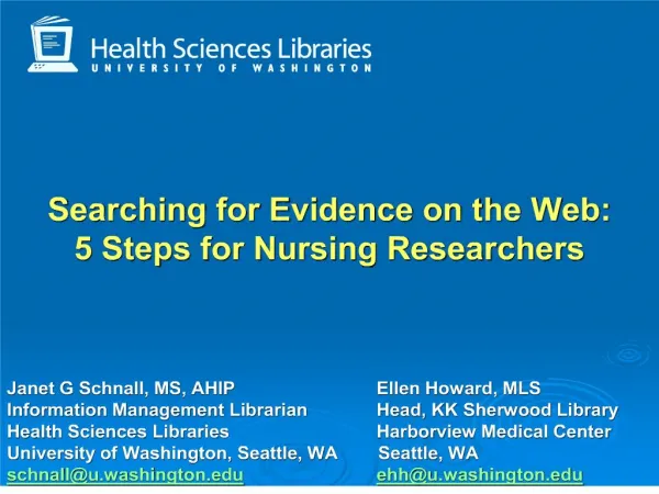 Searching for Evidence on the Web: 5 Steps for Nursing Researchers