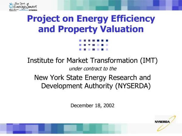 Project on Energy Efficiency and Property Valuation