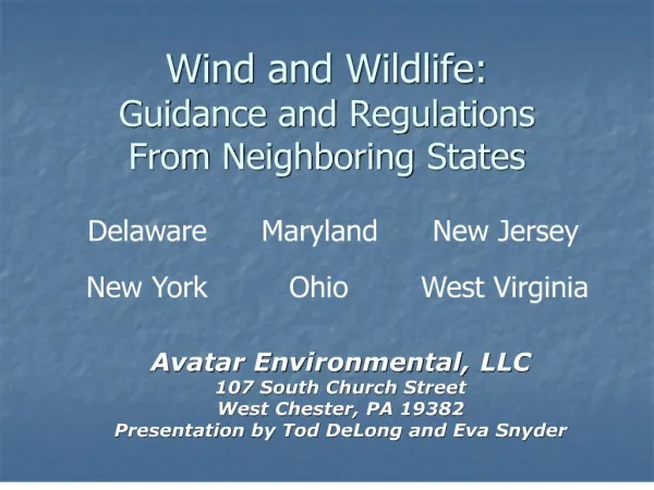Wind and Wildlife: Guidance and Regulations From Neighboring States