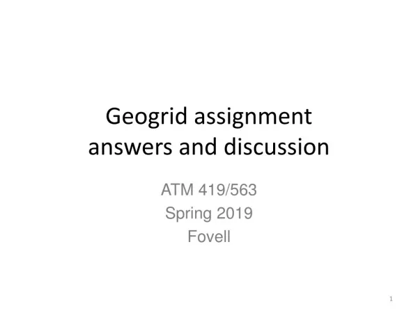 Geogrid assignment answers and discussion