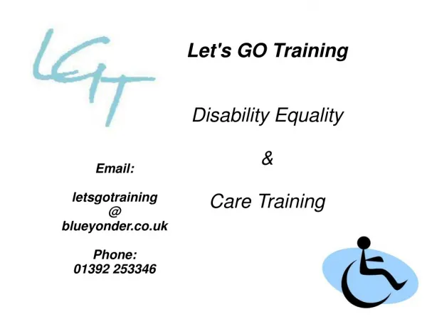 Let's GO Training Disability Equality &amp; Care Training