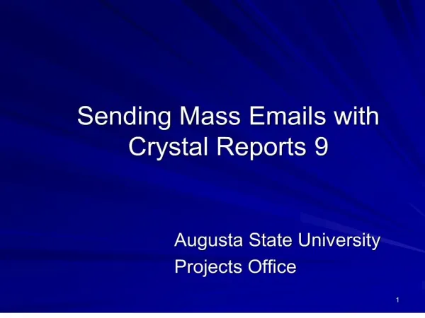 Sending Mass Emails with Crystal Reports 9