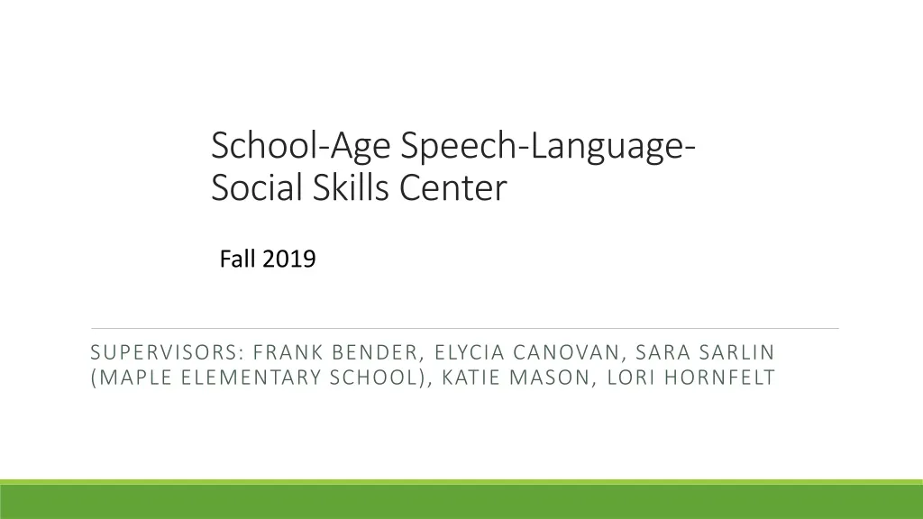school age speech language social skills center