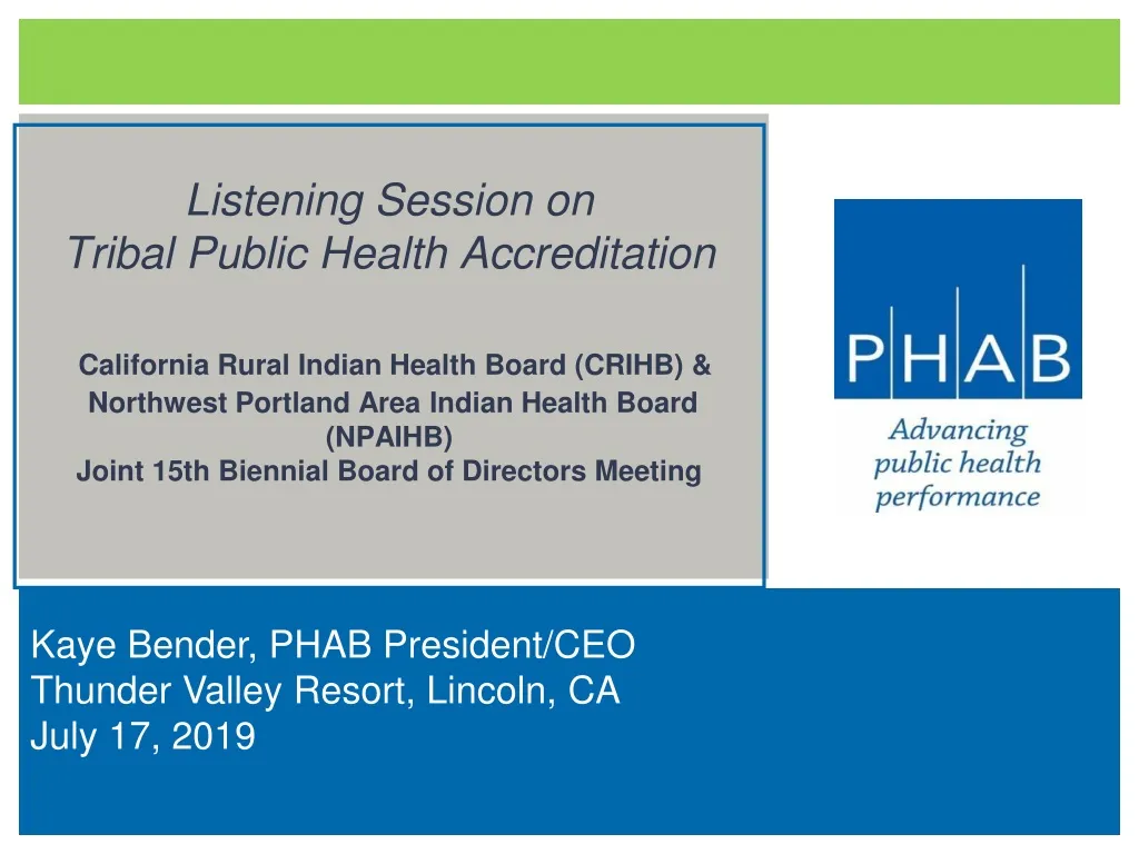 listening session on tribal public health