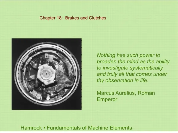 Chapter 18: Brakes and Clutches