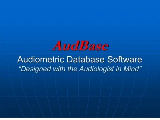 AudBase Audiometric Database Software - slide 1