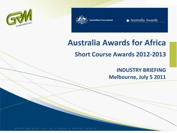 Australia Awards for Africa Short Courses 2012