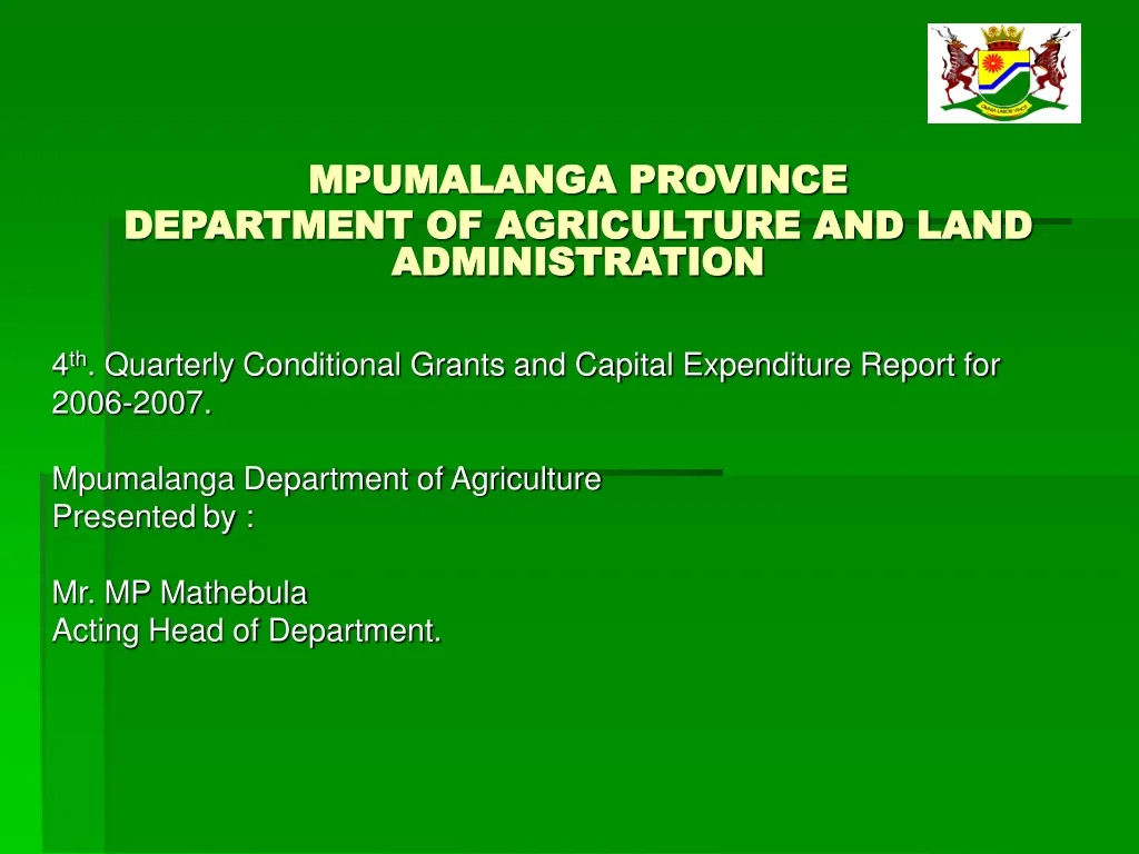 mpumalanga province department of agriculture